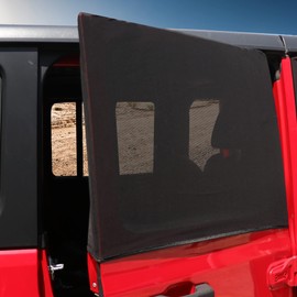 RERPRO Rear Side Window Blackout Sun Shades Screen Curtains Compatible with 2007-2025 Jeep Wrangler JK JL 4 Door 4XE Gladiator JT Accessories Breathable Mesh Cover for Baby Pets UV/Privacy Protection