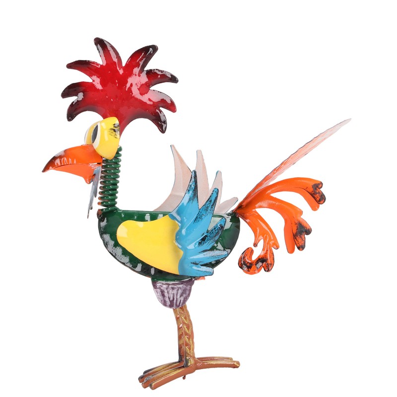 Rooster Statue Figures Ornament Metal Rooster Display Model Toy for