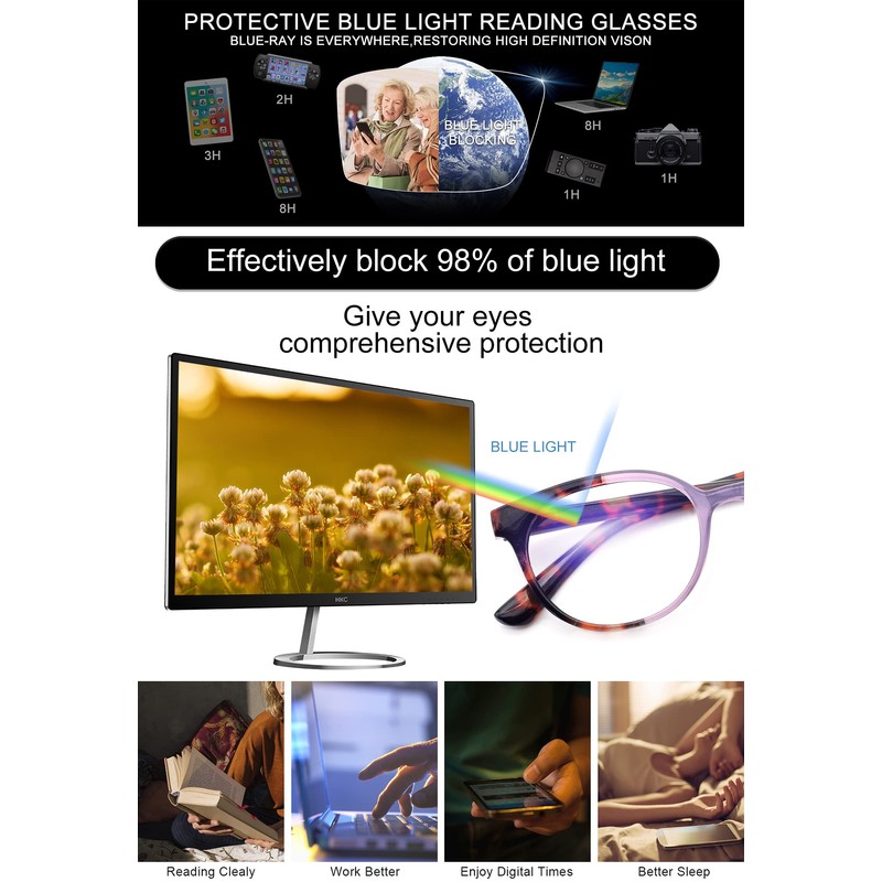 OCCI CHIARI Blue Light Blocking Glasses 2.00,Accute Magnification Lady's Readers