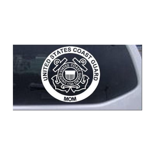 Rad Dezigns United States Coast Guard Mom Military Car Window