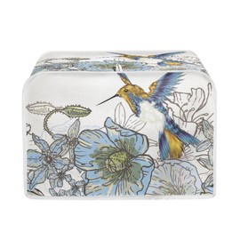 Horeset Hummingbird Floral Print Novelty Kitchen Toaster Cover Heat Resistant Microware Oven Dust Cover Fit for Long Slot Toaster