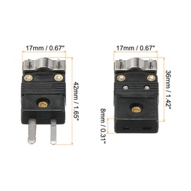 MECCANIXITY Mini J Type Thermocouple Wire Connectors Male Female Plug Adapter High Temperature 220°C(428°F) with Fixing Clamp for Thermocouple Sensor
