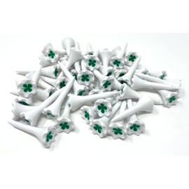 NorthPointe 1 ½” Plastic Golf Tees – Short Tees for Irons, Par Threes, Hybrids, and Driving Range - Pack of 50 or 100 Bulk in High Visibility White Durable Plastic (50, Shamrock, 1 1/2)