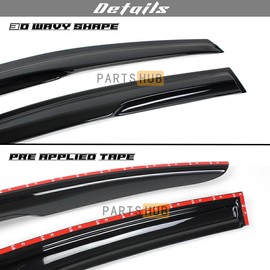 GEARZAAR For 2004-2008 05 06 07 Acura TL JDM 3D Wavy Mugen Window Vent Visors Rain Guards