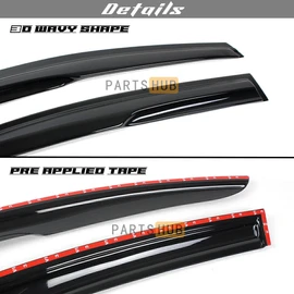 GEARZAAR For 2004-2008 05 06 07 Acura TL JDM 3D Wavy Mugen Window Vent Visors Rain Guards