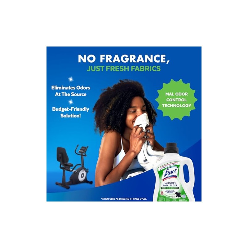 Lysol Tough Odor Eliminator Laundry Sanitizer Additive, Sanitizing Liquid for