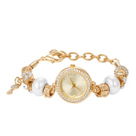 Avaner Women's Rhinestone Bracelet Watches: Gold Slim Strap Small Face Analog Quartz Elegant Dress Wrist Watches for Women Ladies
