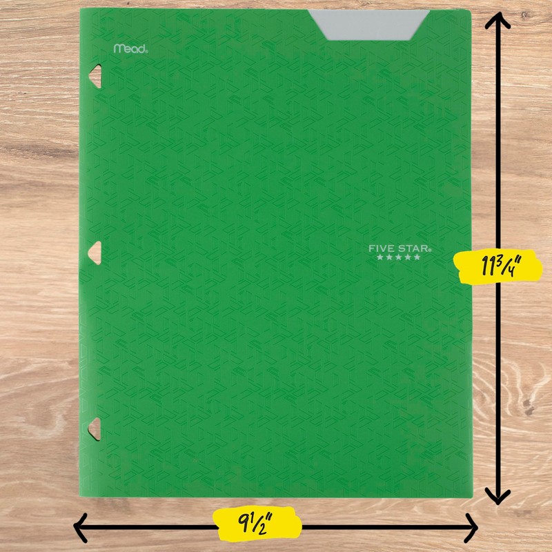 Five Star 2-Pocket Folder, Plastic Folder with Stay-Put Tabs, Fits