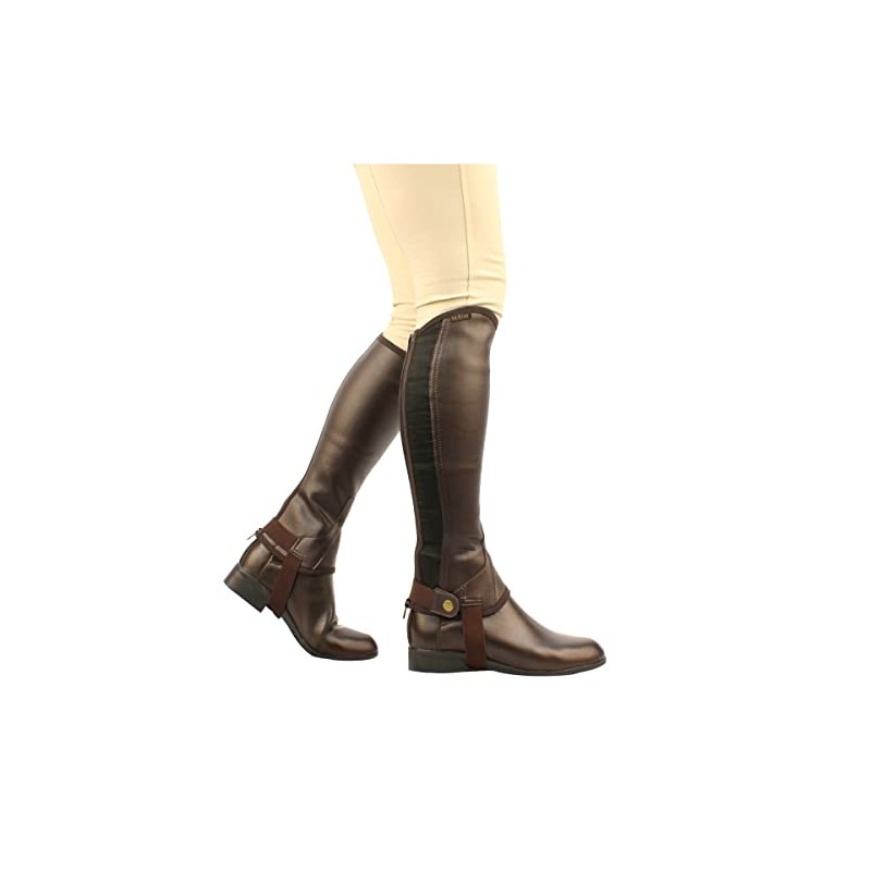 Saxon Equileather Half Chaps, Brown, Adults Large