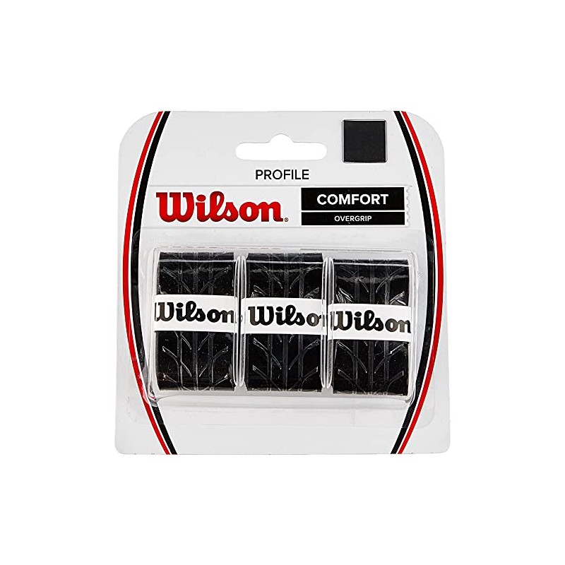 Wilson Tennis Profile Racket Overgrip - Black (3 Pieces)