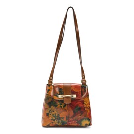 Patricia Nash Larone Leather Medium Hobo Bag with Crossbody Strap, Multicolor Floral