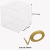 TOPTIME 24 Pcs 7x7x7cm Clear Favour Boxes with Gold Gift