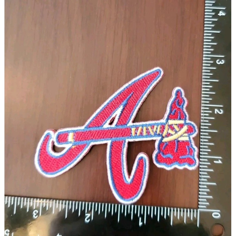 Atlanta Braves Patch. Tomahawk Design. Embroidered. Iron On Backing 3"x3"
