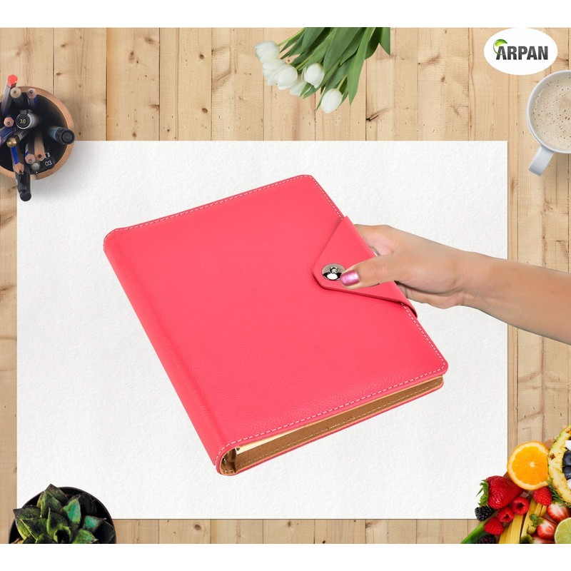 Arpan A5 Executive Personal Organiser Ruled Notebook Padded Leather Cover