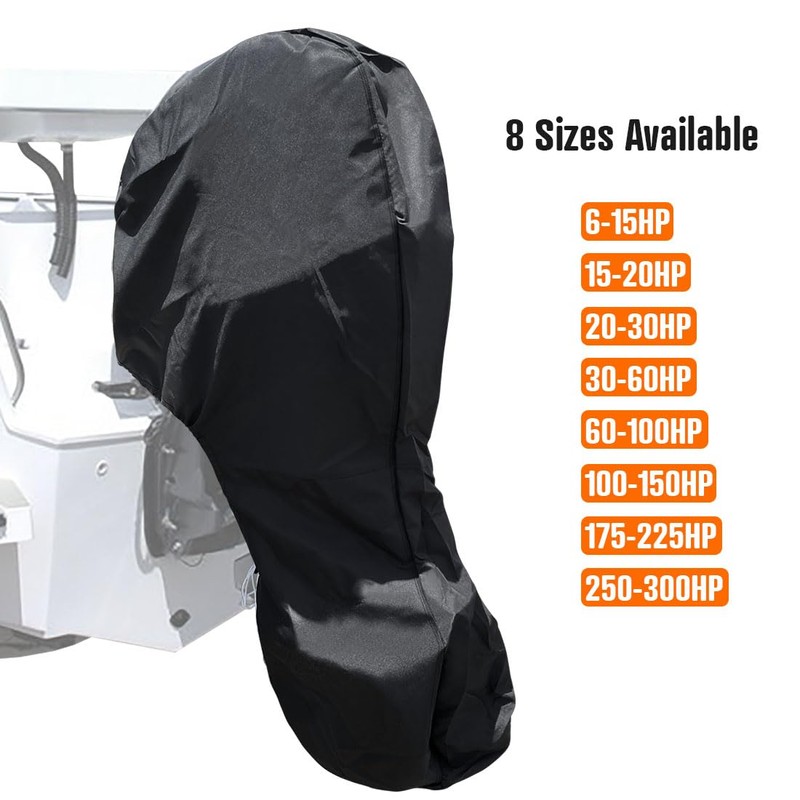 iCOVER Outboard Motor Covers, Trailerable Full Boat Engine Cover Waterproof