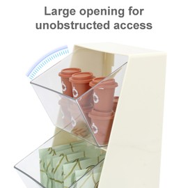 2 Pack Coffee Pod Holder K Cup Storage Coffee Bar Organizer for Home and Office Countertop Organiser Storage Bins for Coffee Station Counter Container for Tea bag Sugar Creamer Filter White