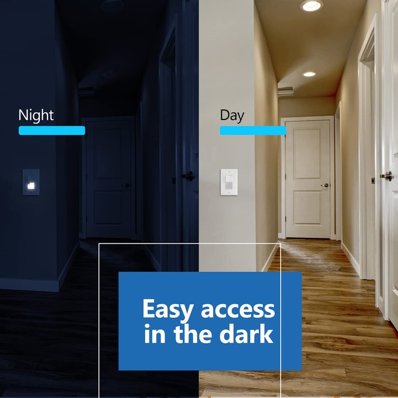 LIDER Minimalist Design LED Guide Light Paddle Switch with Automatic