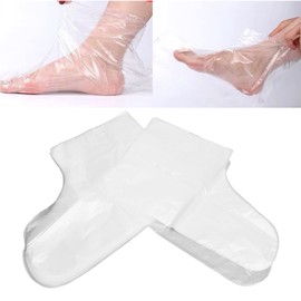 100 Piezas de Bolsas de Fundas para Pies, Botines Desechables de Plástico Transparente, Fundas para Pies, Bolsas de Plástico Hidratantes, Fundas para Pies de Belleza, Calcetines de Plástico para el Cu