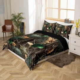 Erosebridal Rustic Duvet Cover Twin Size Natural Tree Bedding Set for Kids Boys Girls Wooland Branch Comforter Cover Countryside Botanical Leaves Bed Sets with 1 Pillowcase Home Room Decor