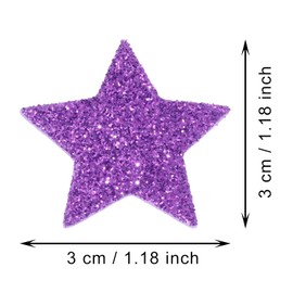 ONLYKXY Big Foam Self Adhesive Sticker Glitter Star Patch Cute Clothing Patches Reward Sponge Sticker Confetti Badge for Bag Hat Craft Card Scrapbook DIY Party Decor (60, Purple, 1.18in)