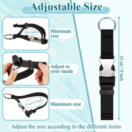 3 Pcs Add a Bag Luggage Straps Jacket Gripper Heavy Duty Luggage Straps for Travel Belt Luggage with Buckle Adjustable Luggage Accessories (Black, Blue and Grey)