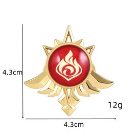 Genshin Impact Vision Brooch Pins (Pyro)