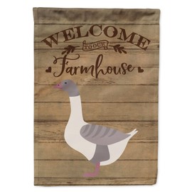Caroline's Treasures CK6845CHF Buff Grey Back Goose Welcome Canvas House Size Outdoor-Flags, Multicolor