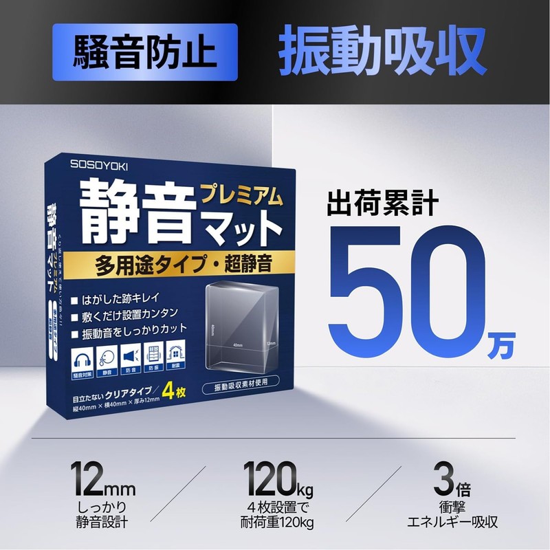 SOSOYOKI Silent Mat, Premium, Multi-Purpose Type, Silent, Soundproof, Vibration Proof,
