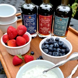 Crown Maple Strawberry Organic Maple Syrup, 8.5 Fl Oz, Pancakes, Waffles, Cocktails, Flavor Marinades