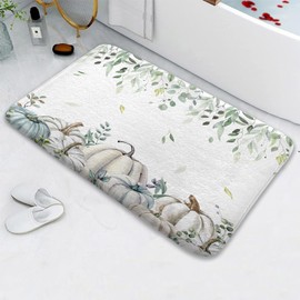 Alfombra de baño con hojas de otoño, hojas de otoño, hojas de flores, cosecha de Acción de Gracias, antideslizante, absorbente, de secado rápido, alfombras de terciopelo suave para tina, baño