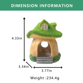 Mushroom Fish Hideout for Aquarium,Resin Aquarium Caves and Hides for Fish Tank Hideout, Aquarium Hideout Caves Decorations for Betta, Aquatic Pets to Breed, Play and Rest