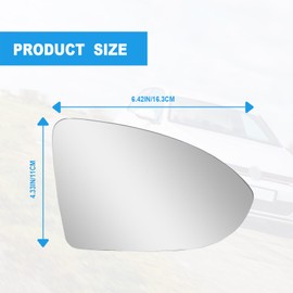 Vrasly Passenger Right Side Heated Mirror Glass Compatible With Volkswagen VW Golf MK7 / 2015-2021 Golf Golf GTI / 2015-2019 Golf R Golf SportWagen / 2017-2019 Golf Alltrack / 2019-2021 Jetta
