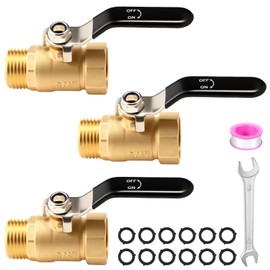 MorningRo 3 Pack Garden Hose Shut Off Valve, Heavy Duty 3/4" GHT Water Hose Valve with Wrench, Leak-Proof Design, Adjustable Flow Regulation for Garden, Lawn, and Irrigation Systems (Black,2.48in)
