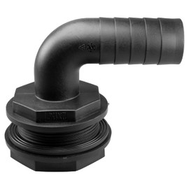 Water butt/rain barrel/water storage tank overflow hosetail elbow with nut & washer (2" bsp - 32mm barb)