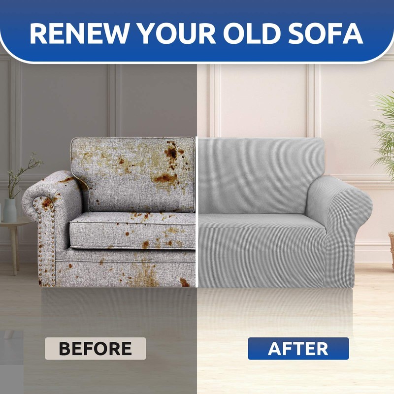 KEKUOU Stretch Loveseat Sofa Cover Slipcover,Couch Covers for 2 Cushion