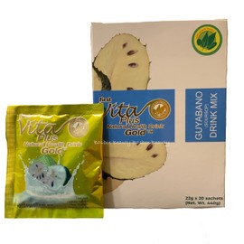 First Vita Plus Natural Health Drink Guyabano Soursop Gold, 40 Sachets (2 Boxes)