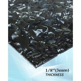 TOEPODO Pearl Mineral Crystal Acrylic Sheets 1/8 Thick Cast Acrylic Opaque Plastic Panels for Laser Cutting Crafting DIY Home/Festival Decore(3, Black, 8x12inch)