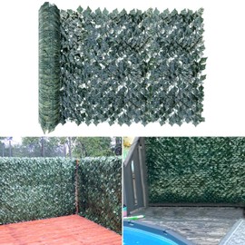 E&K Sunrise 4'x14' Faux Ivy Leaf Privacy Fence Screen Artificial Leaves Hedge Fence Covering Wall Decoration Panels for Garden Backyard Porch Indoor Outdoor (1 PC)