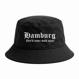 Hamburg Never Walk Alone Anglerhut | Bucket Hat & Mütze Moin für Fußballfans – Unisex Fischerhut im Nordtribüne Support Style – Szene Streetwear für Männer & Frauen