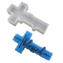 Flythww Cross Freshie Molds for Aroma Beads, Large Blessed Cross Pendant Car Freshie Molds, Oven Safe Silicone Molds Freshies Supplies for Baking Aroma Beads, Resin, Candles, DIY Gifts, Home Decor