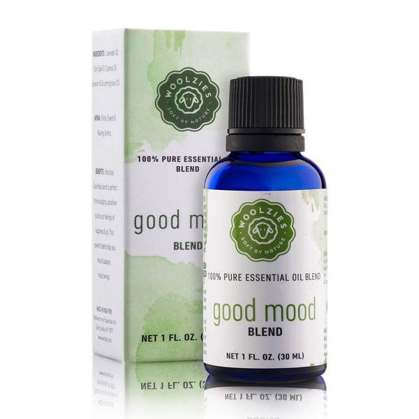 Woolzies Good Mood 100% Pure Essential Oil Blend | Floral, Sweet & Relaxing | Mood Booster Balance Mood Swings | 1 FL OZ