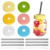 SusuBee 6 Plastic Pack Mason Jar Lids, Colorful Regular Mouth