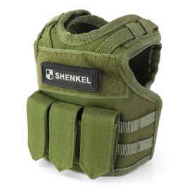 SHENKEL Miniature Tactical Vest Bottle Koozie Camo (OD Olive Drab) Plastic Bottle Cover Can Holder Stuffed Toy! Khaki