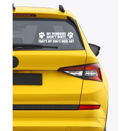 H-TRADINGS My Windows aren't Dirty - That's My Dog's Nose Art 2.5 x 8 inches Approximately White for Car,SUV, Truck, Windows, Jet Ski,Pontoon,Bumper, Laptop