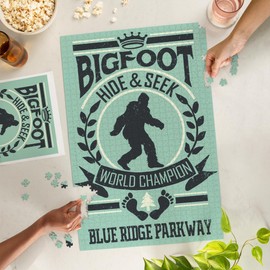 Lantern Press 1000 Piece Jigsaw Puzzle, Blue Ridge Parkway, Bigfoot Hide and Seek