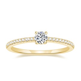 Titaniumcentral Women's Eternity Ring Narrow Round Cubic Zirconia Engagement Rings Wedding Rings Promise Ring, Brass, Cubic Zirconia