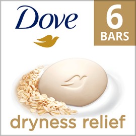Dove Dryness Relief Beauty Bar deep moisturizing body bar for sensitive skin Oatmeal and Rice Milk Scent beauty bar with 100% skin natural nourishers 106 g 6 Pack