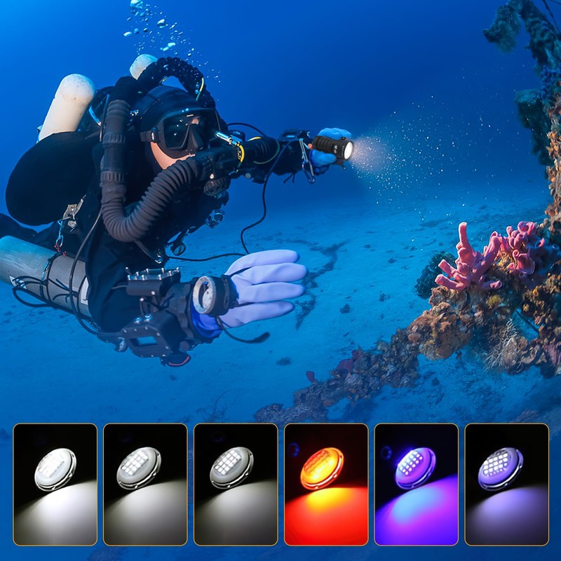 Securitylng Underwater Light DFM02 Pro 3500Lumens Underwater 150m Diving Light