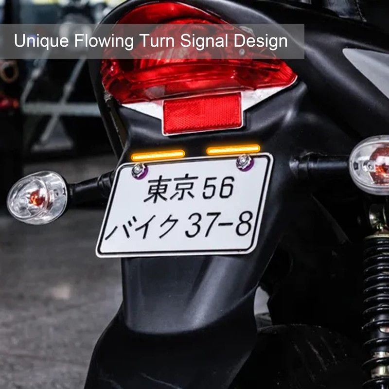 Kinstecks 2PCS Motorcycle Indicators Flowing Turn Signal Lights Driving Light