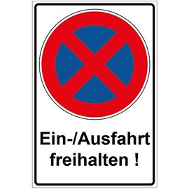 Sign "Einfahrt/Ausfahrt freihalten" Aluminium / Dibond 200 x 300 mm - 3 mm Thick